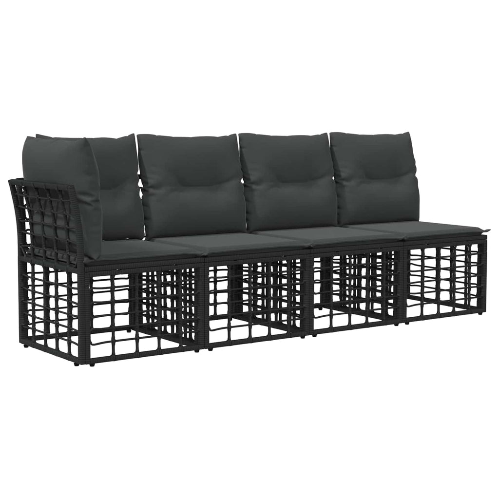 Conjunto de sofás de exterior 8 pcs Negro y Gris oscuro
