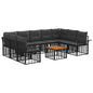 Conjunto de sofás de exterior 10 pcs Preto e Cinzento escuro