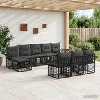 Conjunto de sofá de jardín con cojín 3 pcs Gris Poliratán