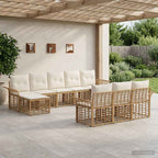 Conjunto de sofá de jardín con cojín 3 pcs Gris Poliratán