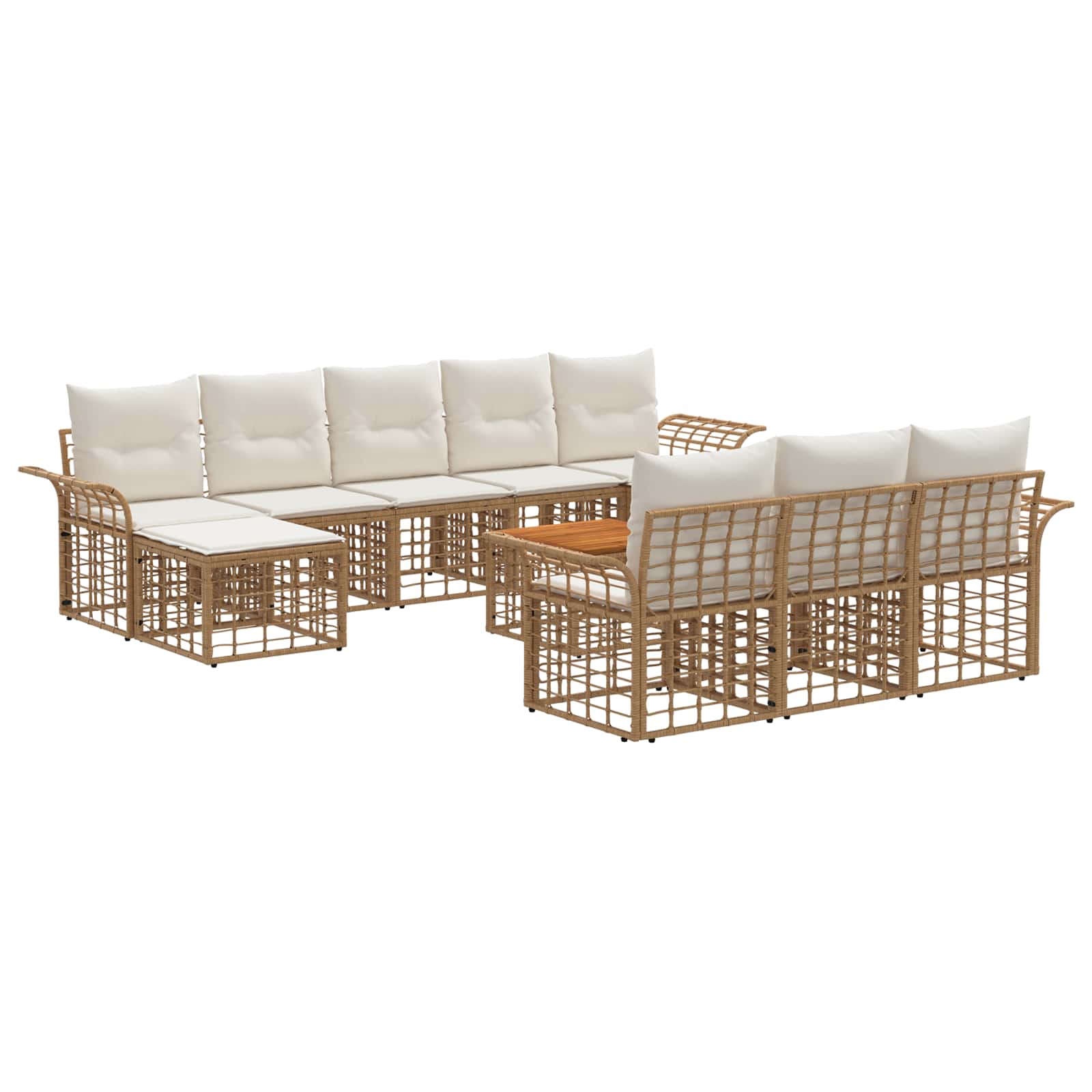Conjunto de sofá de jardín con cojín 3 pcs Gris Poliratán