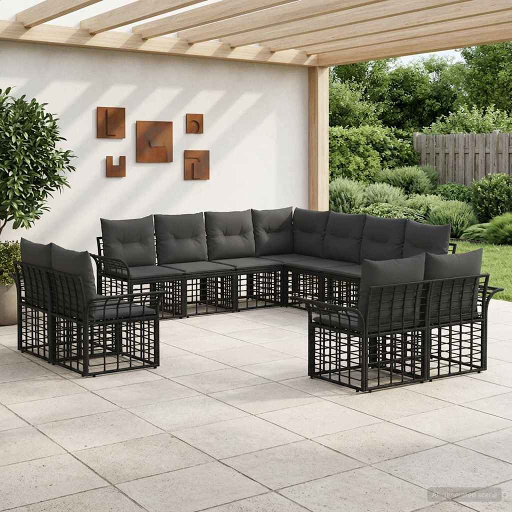 Conjunto de sofá de jardín 4 pcs Beige ratán sintético