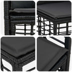 Conjunto de sofás de jardín 12 pcs Negro y Gris oscuro