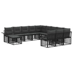 Conjunto de sofás de jardín 12 pcs Negro y Gris oscuro