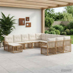 Conjunto de sofás de jardín 12 pcs Negro y Gris oscuro