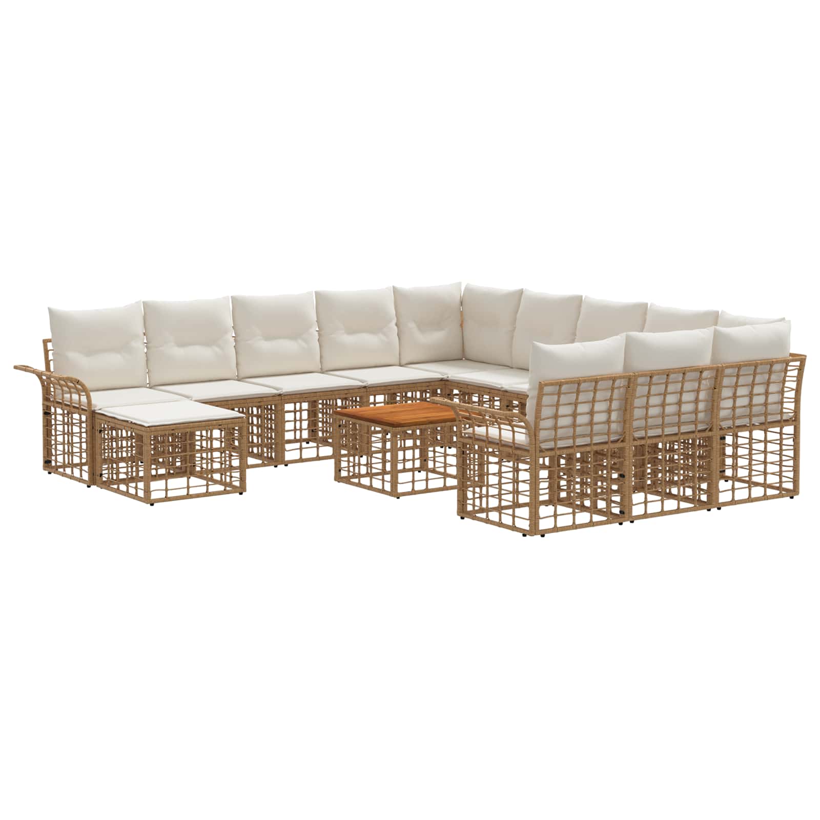 Conjunto de sofás de jardín 12 pcs Negro y Gris oscuro