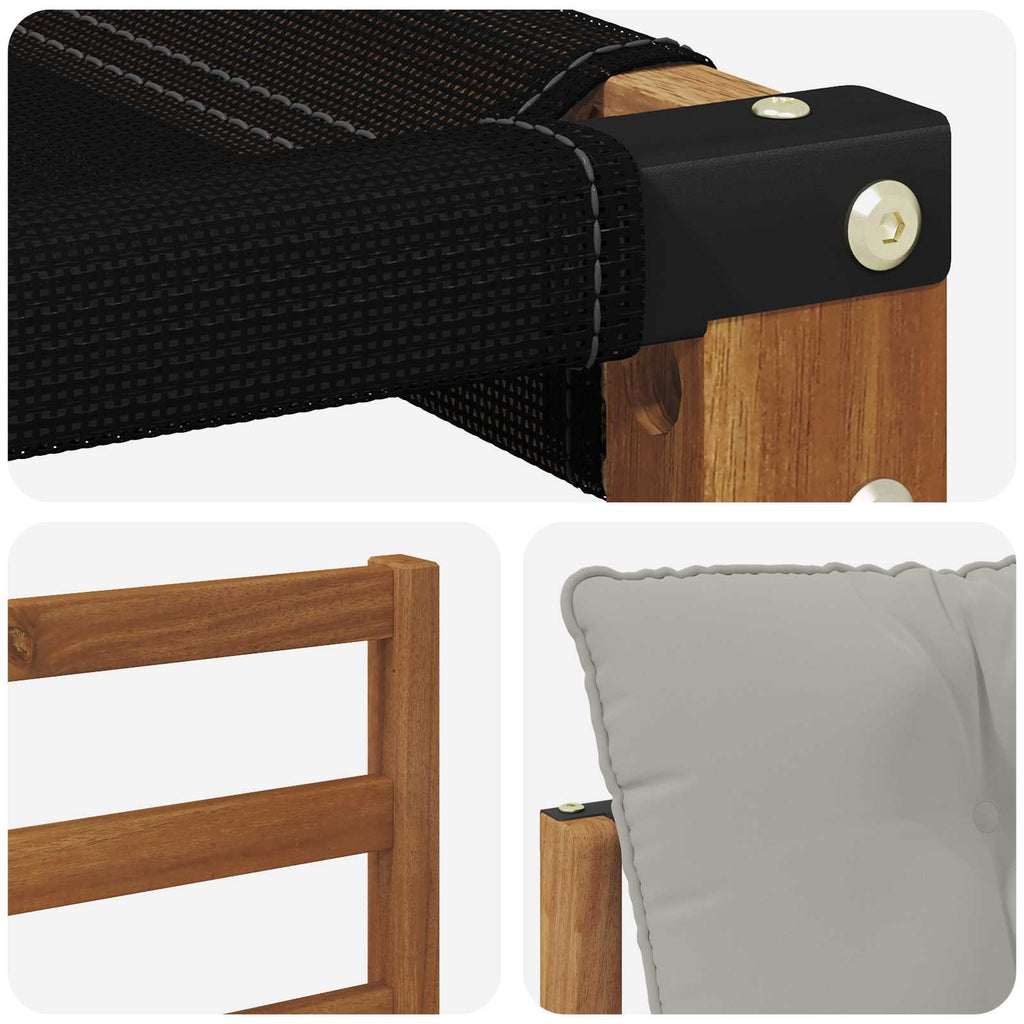 Sofá de exterior Madera maciza de acacia y textileno
