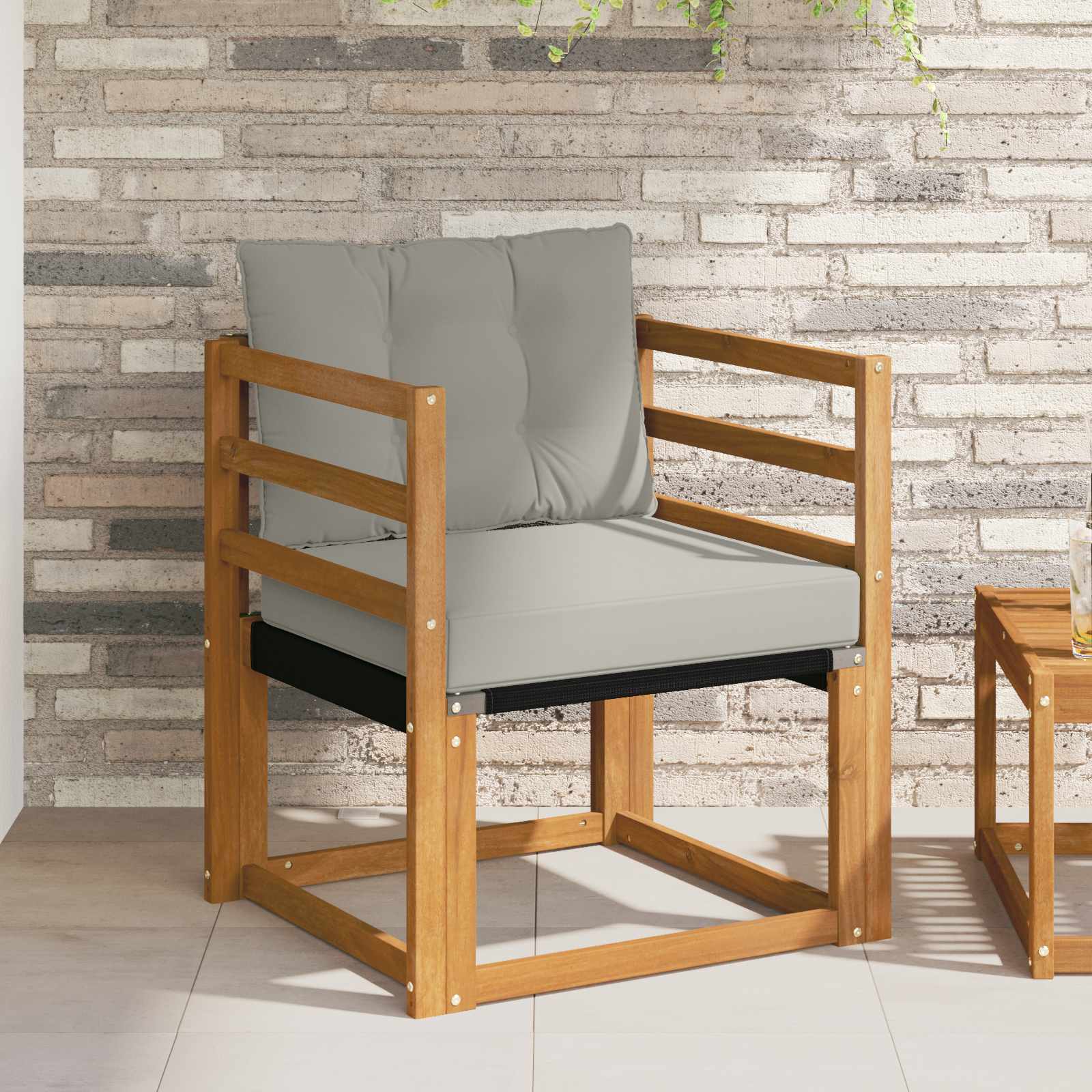 Sofá de exterior Madera maciza de acacia y textileno