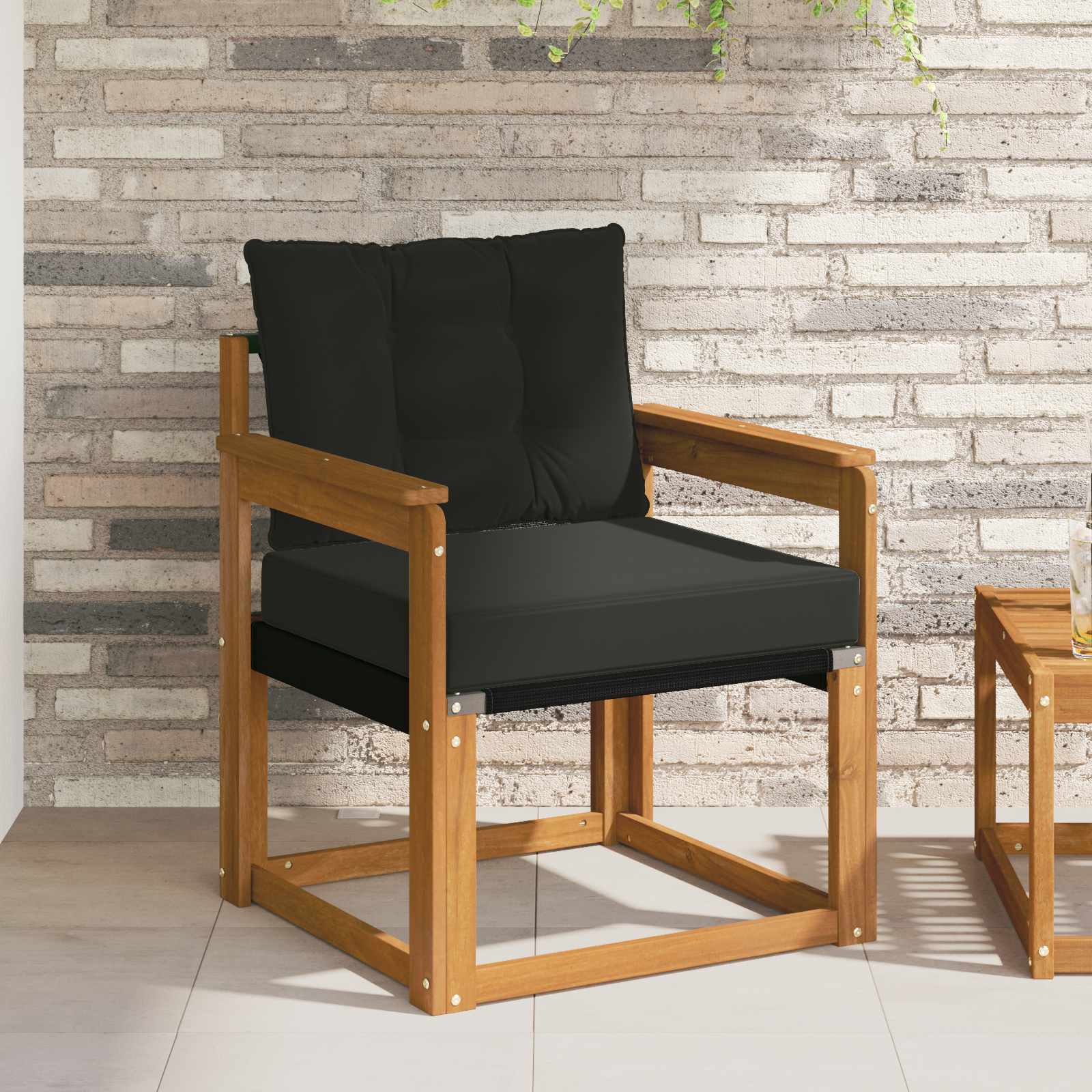 Conjunto de Sofás de Jardim de 2 Peças Madeira de Acácia Maciça Natural
