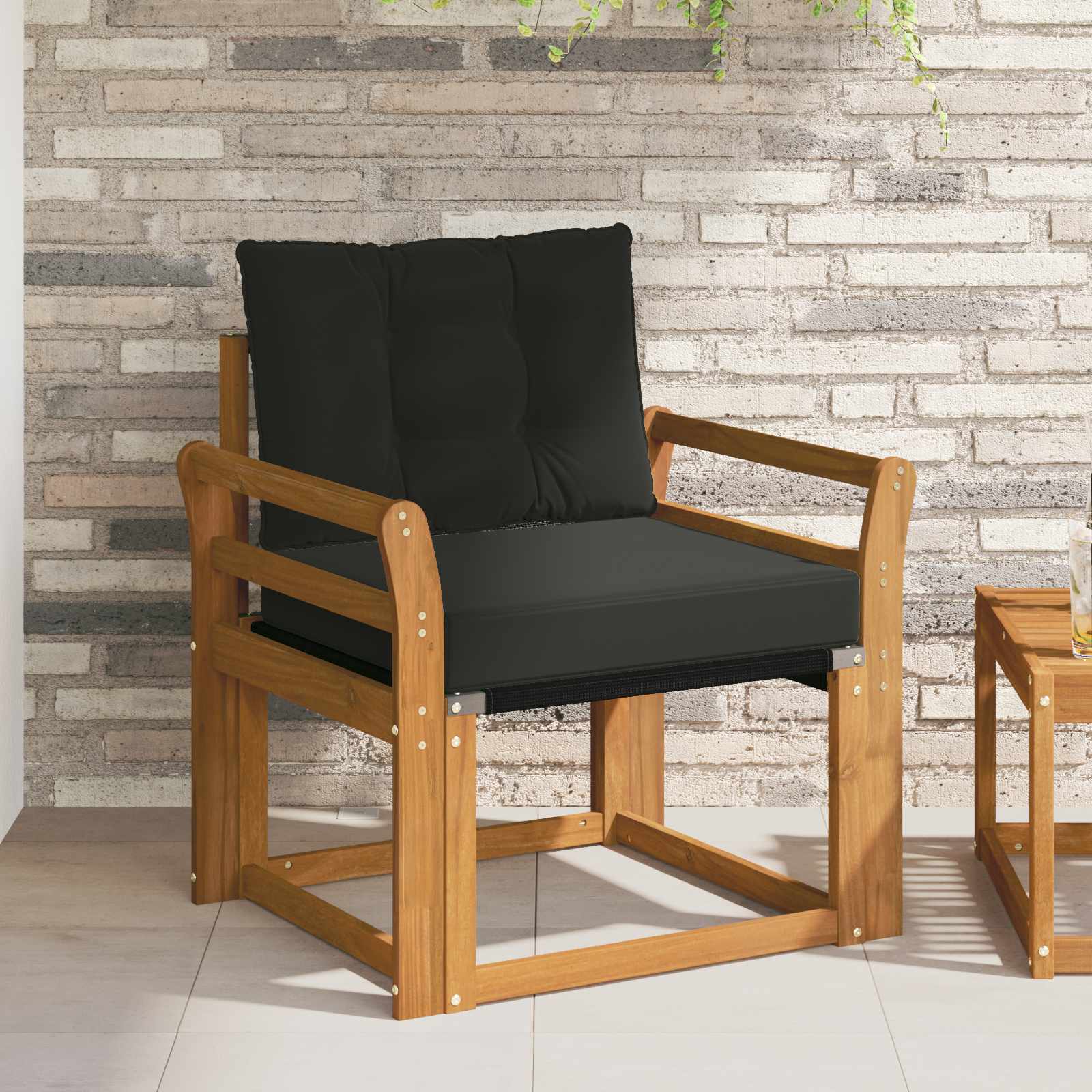 Conjunto de Sofás de Jardim de 2 Peças Madeira de Acácia Maciça Natural