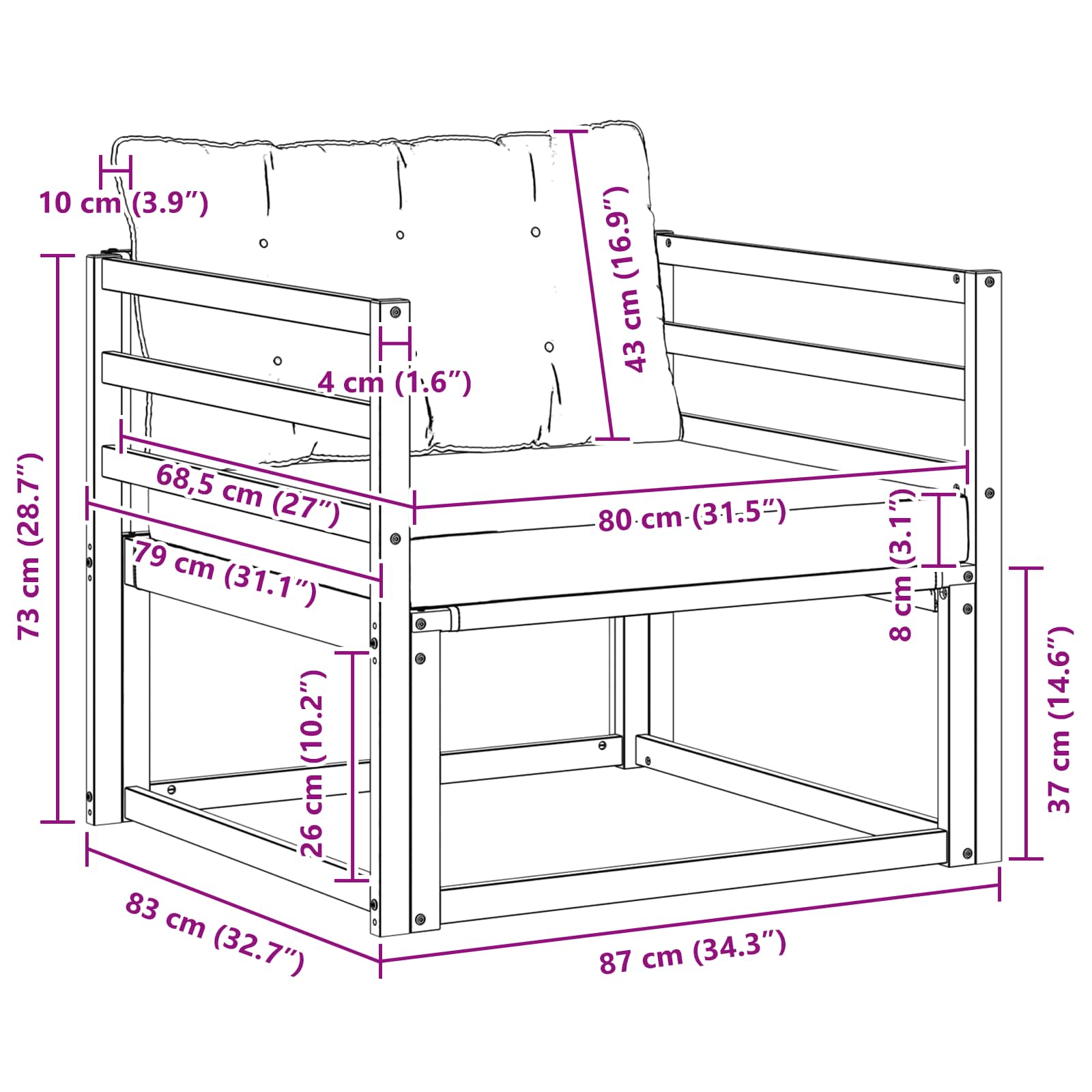 Conjunto de sofás de exterior