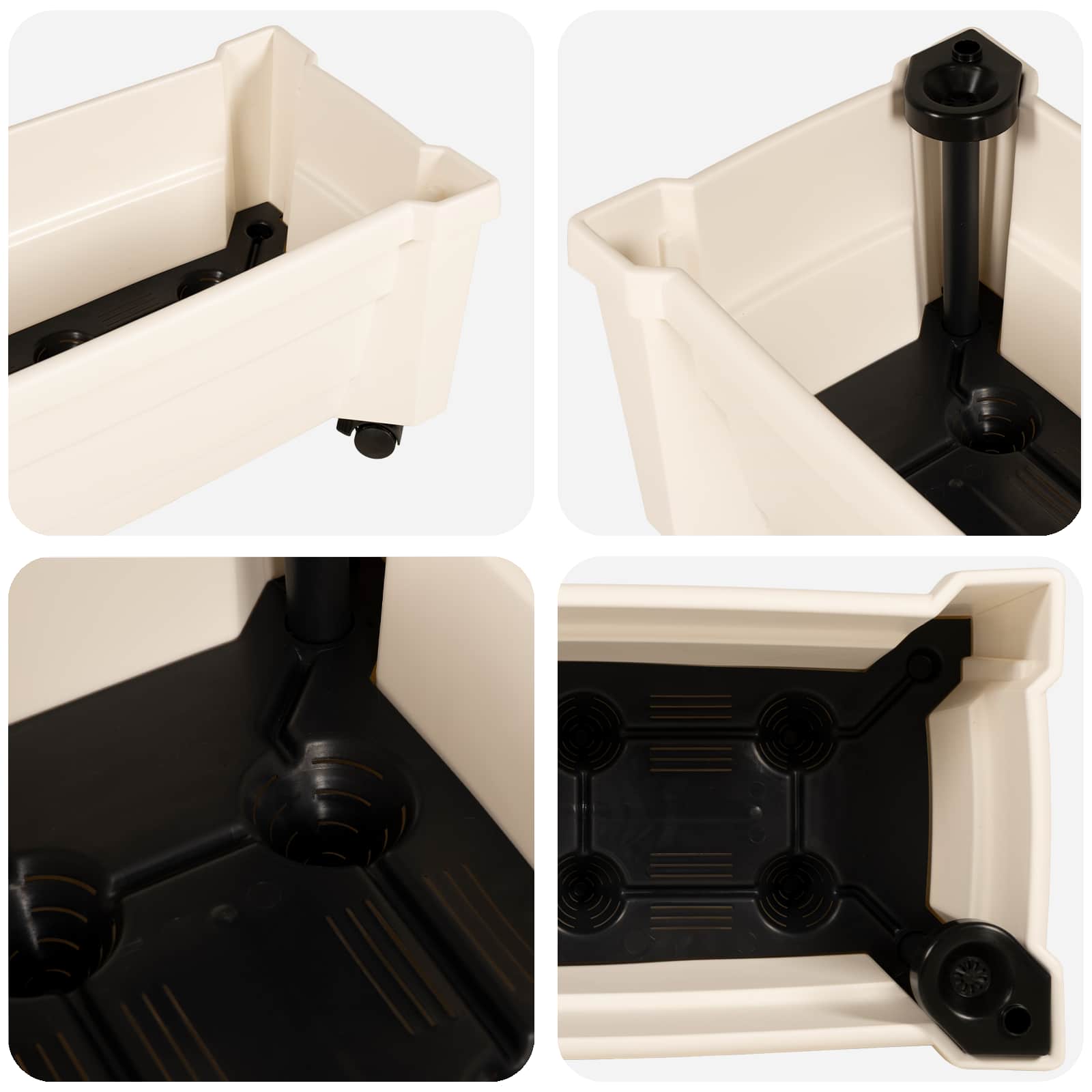 Maceta Calypso con Ruedas Blanco 79 x 35 x 33 cm PP