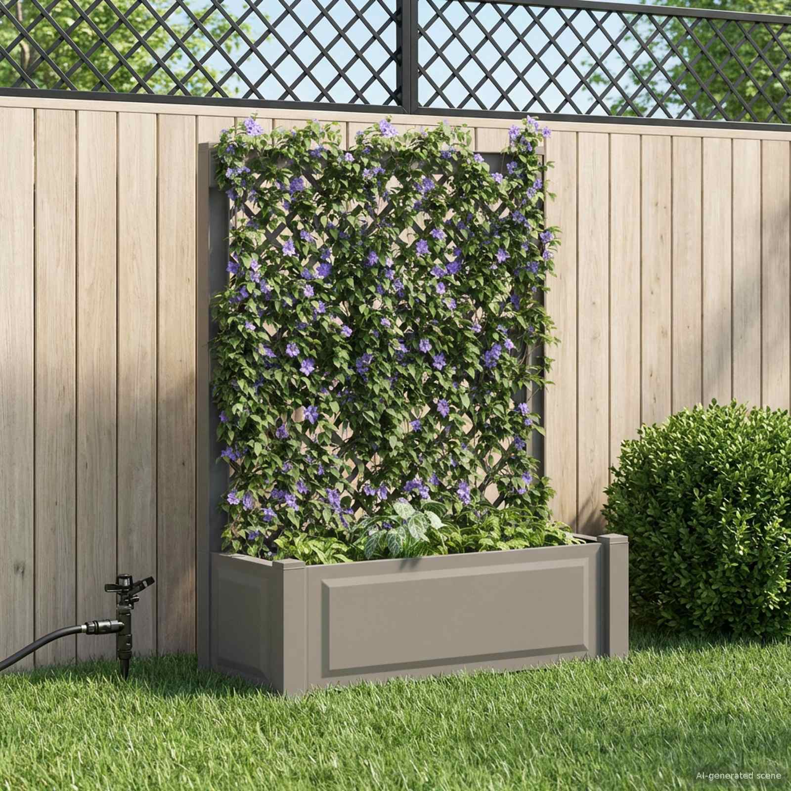 Maceta Grande con Trellis 2 pcs Blanco 143 x 143 x 133,5 cm PP
