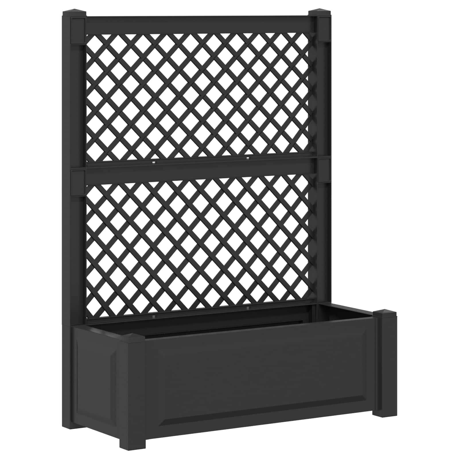 Maceta Grande con Trellis 2 pcs Blanco 143 x 143 x 133,5 cm PP