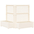 Maceta Grande con Trellis 2 pcs Blanco 143 x 143 x 133,5 cm PP