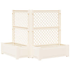 Maceta Grande con Trellis 2 pcs Blanco 143 x 143 x 133,5 cm PP