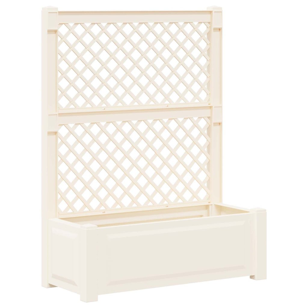 Maceta Grande con Trellis 2 pcs Blanco 143 x 143 x 133,5 cm PP