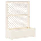 Maceta Grande con Trellis 2 pcs Blanco 143 x 143 x 133,5 cm PP