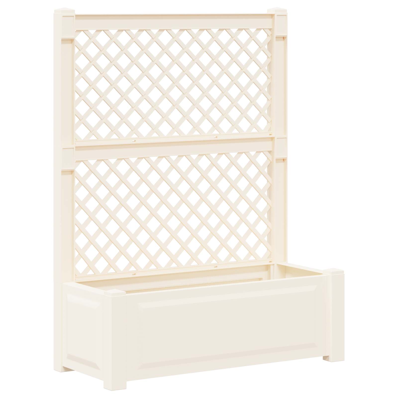 Maceta Grande con Trellis 2 pcs Blanco 143 x 143 x 133,5 cm PP