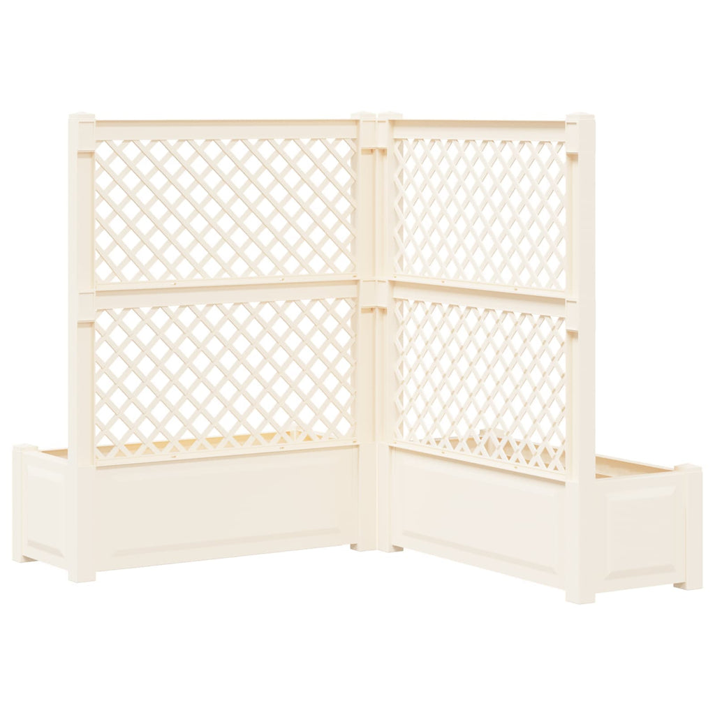 Maceta Grande con Trellis 2 pcs Blanco 143 x 143 x 133,5 cm PP