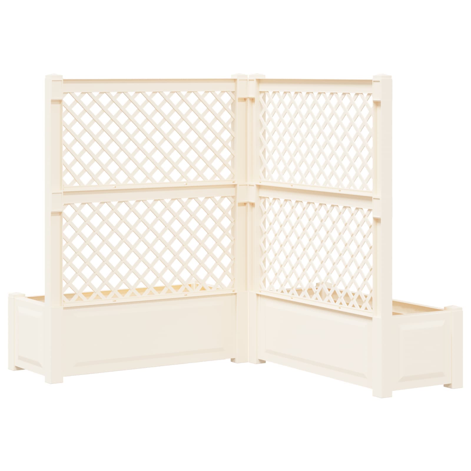 Maceta Grande con Trellis 2 pcs Blanco 143 x 143 x 133,5 cm PP