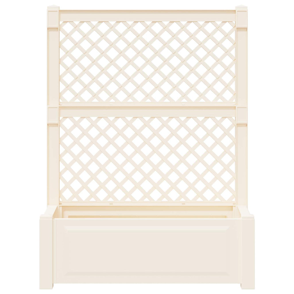 Maceta Grande con Trellis 2 pcs Blanco 143 x 143 x 133,5 cm PP