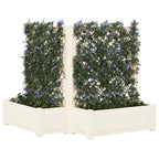 Maceta Grande con Trellis 2 pcs Blanco 143 x 143 x 133,5 cm PP