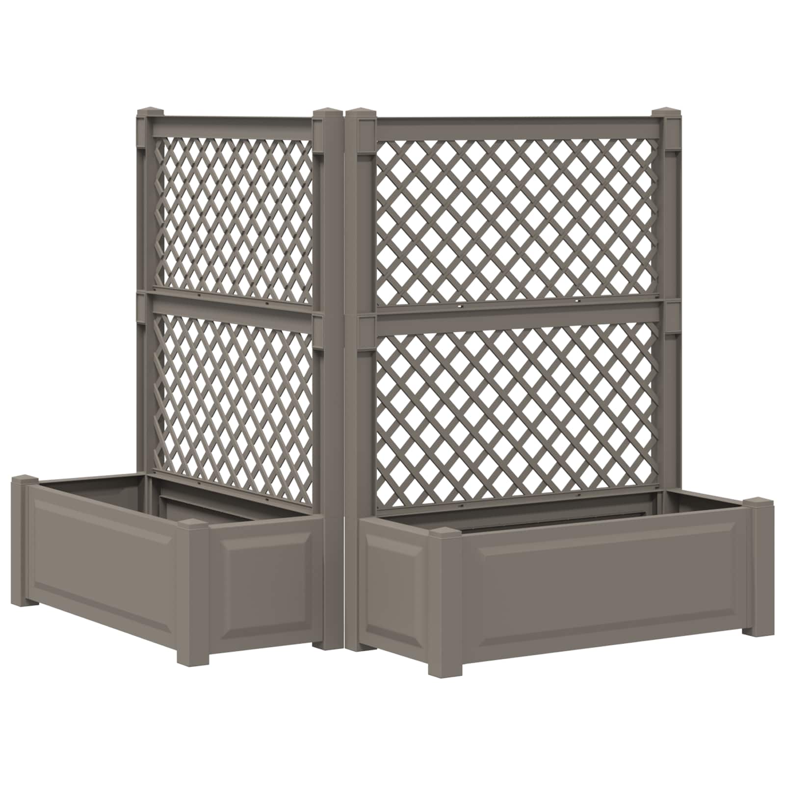 Maceta Grande con Trellis 2 pcs Blanco 143 x 143 x 133,5 cm PP