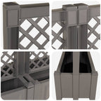 Jardín grande con enrejado 2 pcs Gris 200 x 43 x 133,5 cm PP