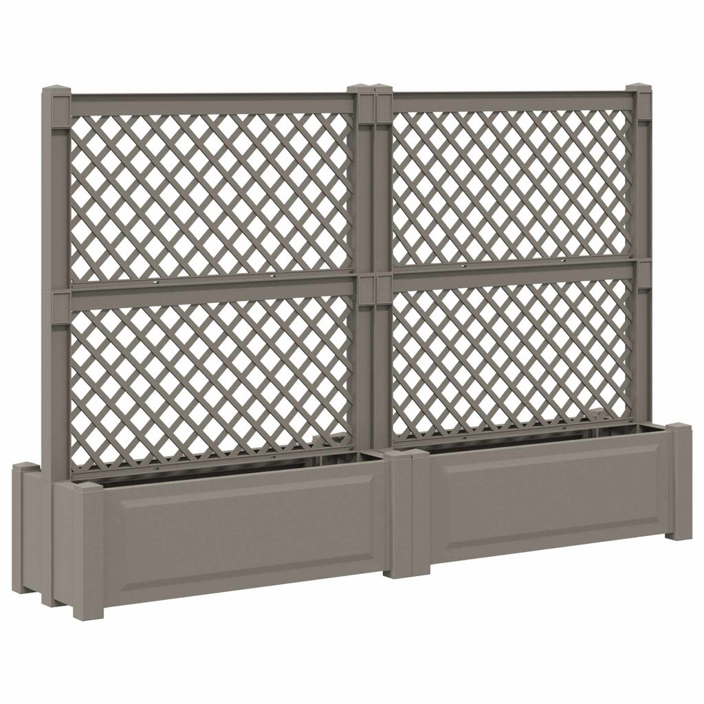 Jardín grande con enrejado 2 pcs Gris 200 x 43 x 133,5 cm PP