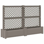 Jardín grande con enrejado 2 pcs Gris 200 x 43 x 133,5 cm PP