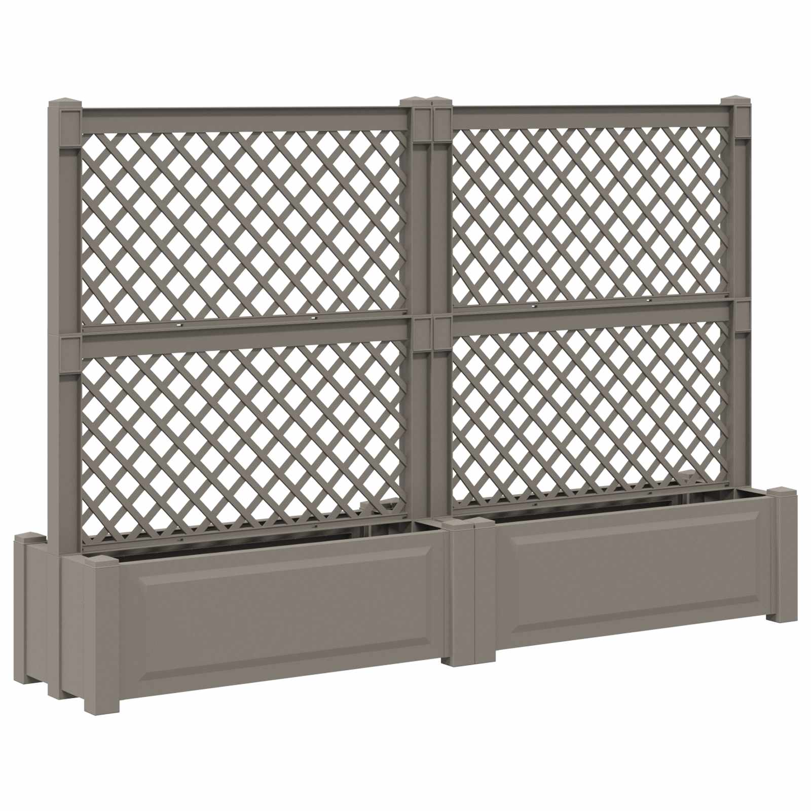 Jardín grande con enrejado 2 pcs Gris 200 x 43 x 133,5 cm PP