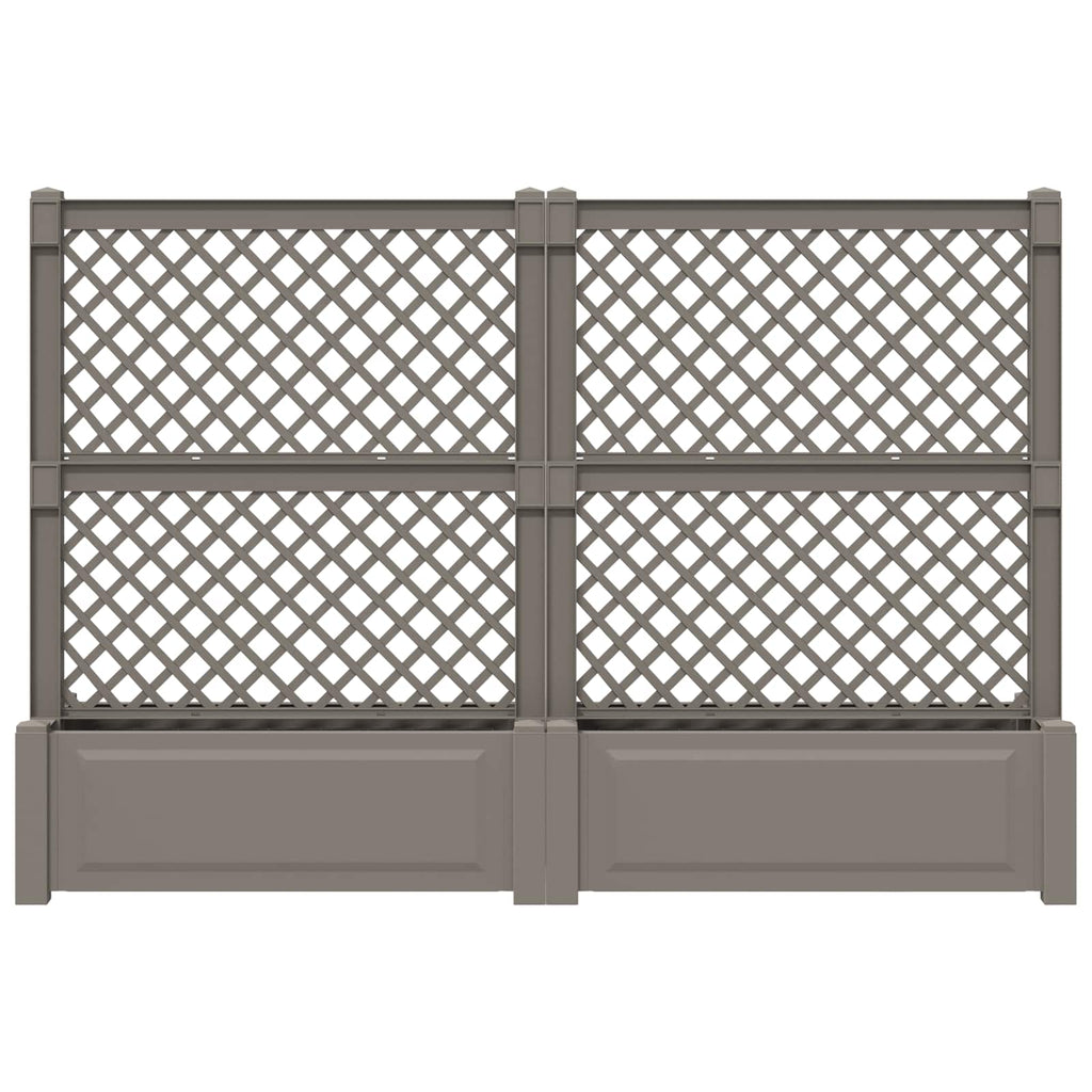 Jardín grande con enrejado 2 pcs Gris 200 x 43 x 133,5 cm PP