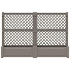 Jardín grande con enrejado 2 pcs Gris 200 x 43 x 133,5 cm PP