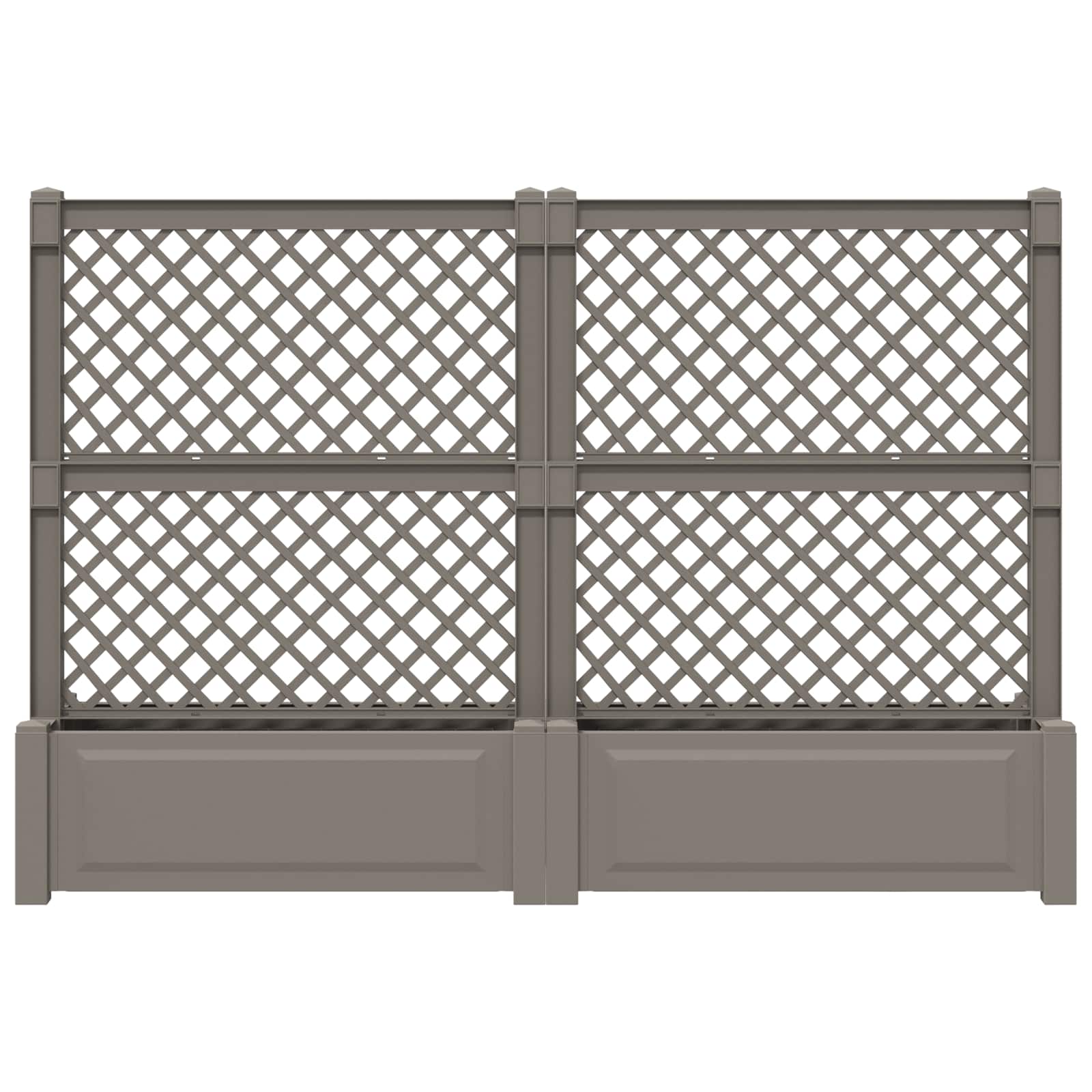 Jardín grande con enrejado 2 pcs Gris 200 x 43 x 133,5 cm PP