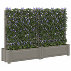 Jardín grande con enrejado 2 pcs Gris 200 x 43 x 133,5 cm PP