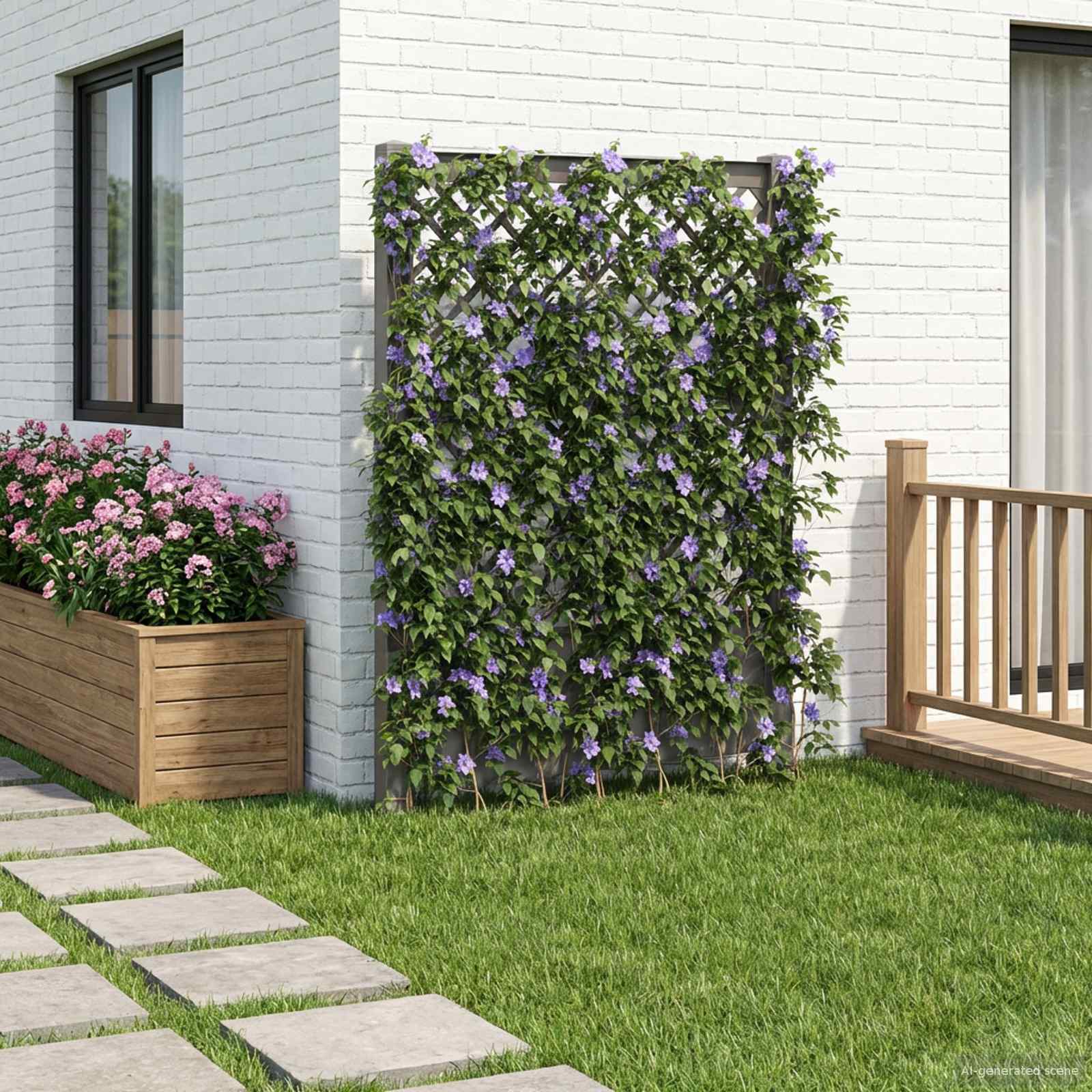 Trellis with stake White 99 x 6 x 165 cm PP