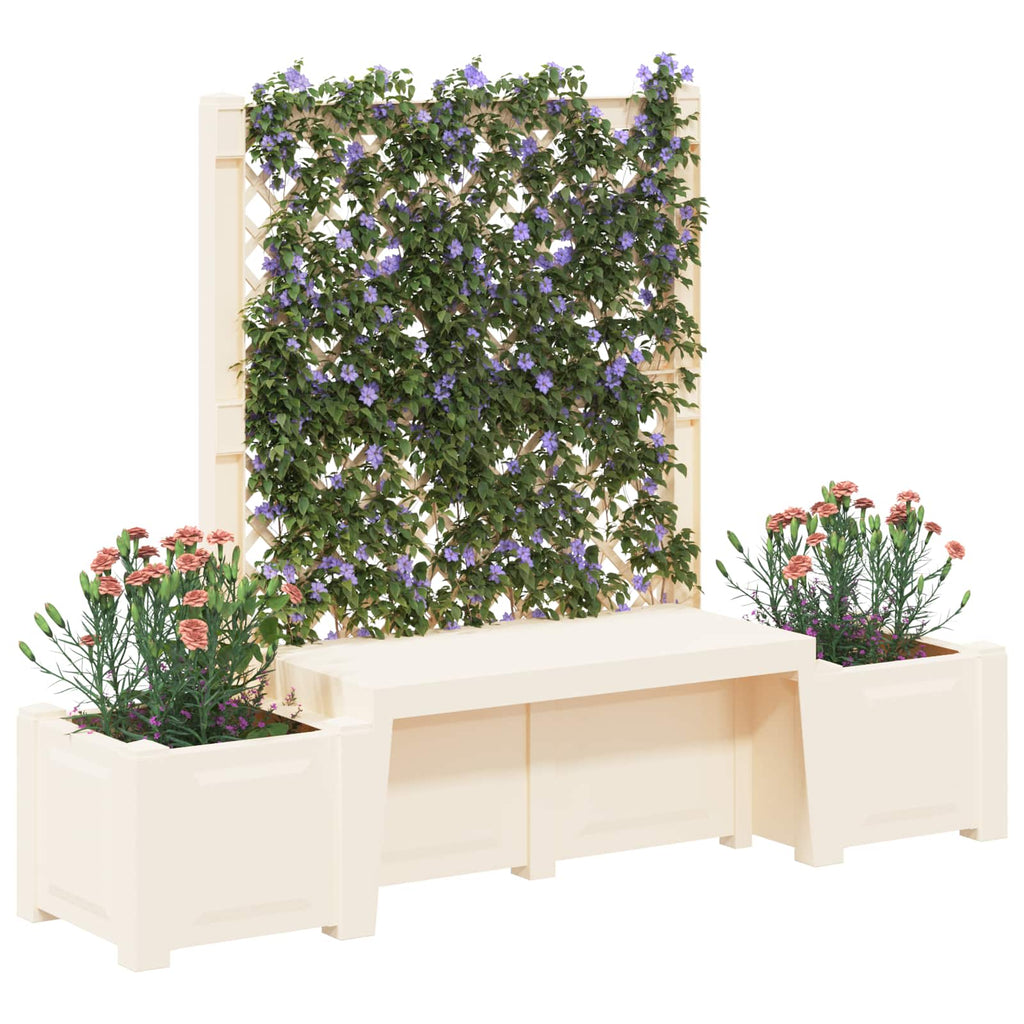 Banco de Jardín Kopenhagen Blanco 173 x 49 x 135,5 cm PP