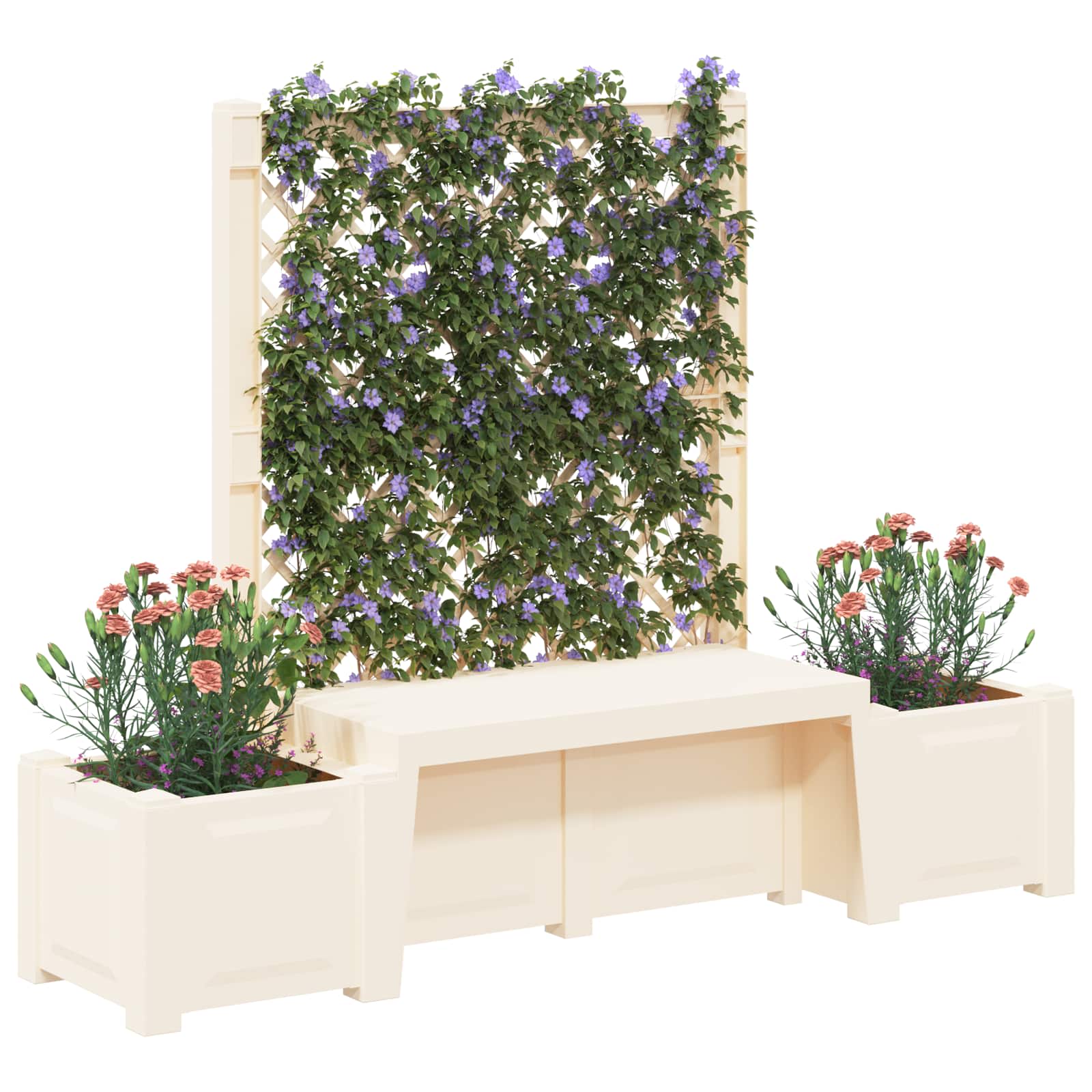 Banco de Jardín Kopenhagen Blanco 173 x 49 x 135,5 cm PP