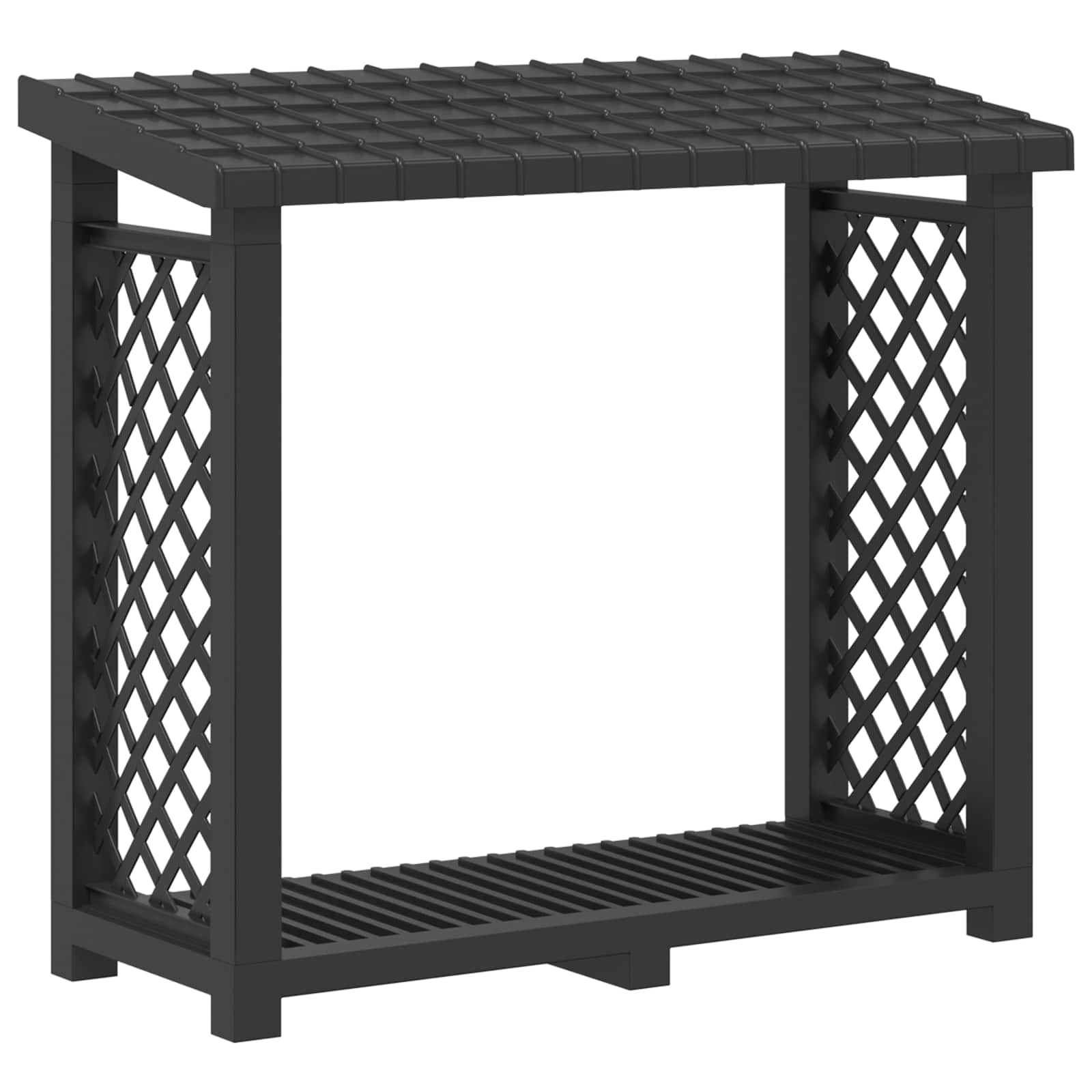 Estante para leña Gris antracita 114 x 46 x 101 cm PP
