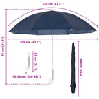 Guarda-chuva com braçadeira 2 unidades Azul-marinho Ø 105 x 86 cm