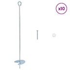 Ancla de tierra 10 pcs Plateado Ø10 x 60 cm Metal galvanizado