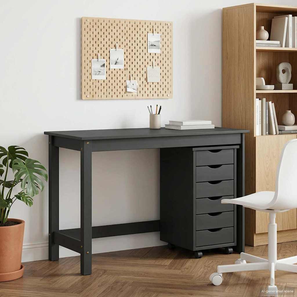 Conjunto de Secretária e Armário com Rodas MOSS 2 pçs Branco