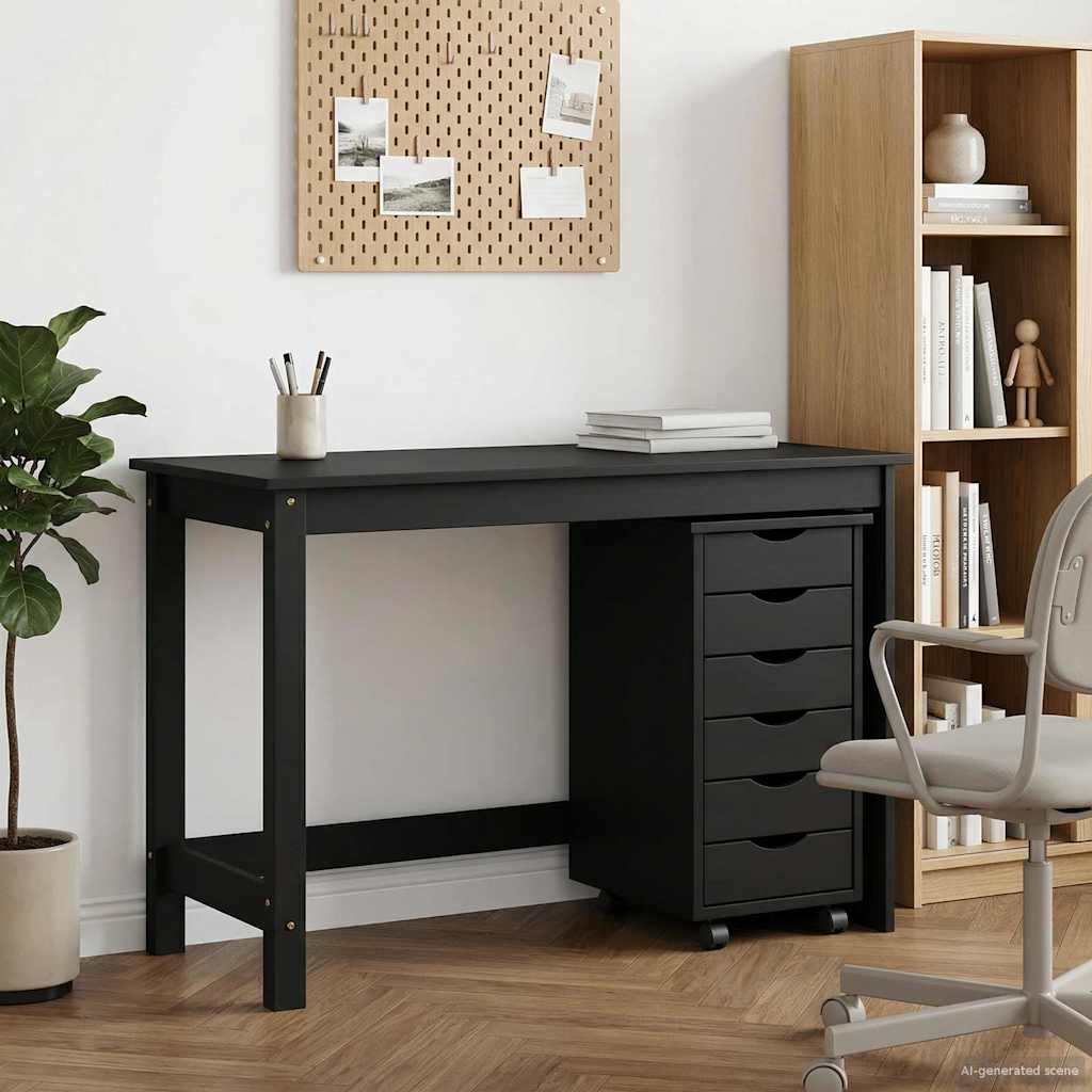 Conjunto de Secretária e Armário com Rodas MOSS 2 pçs Branco