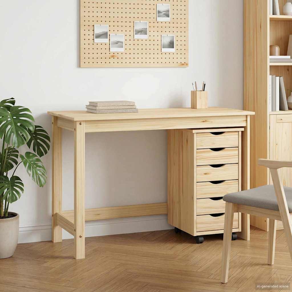 Conjunto de Secretária e Armário com Rodas MOSS 2 pçs Branco