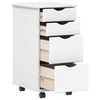 Juego de Escritorio y Armario Rodante MOSS 2 pcs Blanco