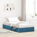 Estructura de Cama Ottoman Azul Oscuro 100 x 200 cm Terciopelo