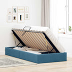 Estructura de Cama Ottoman Azul Oscuro 100 x 200 cm Terciopelo