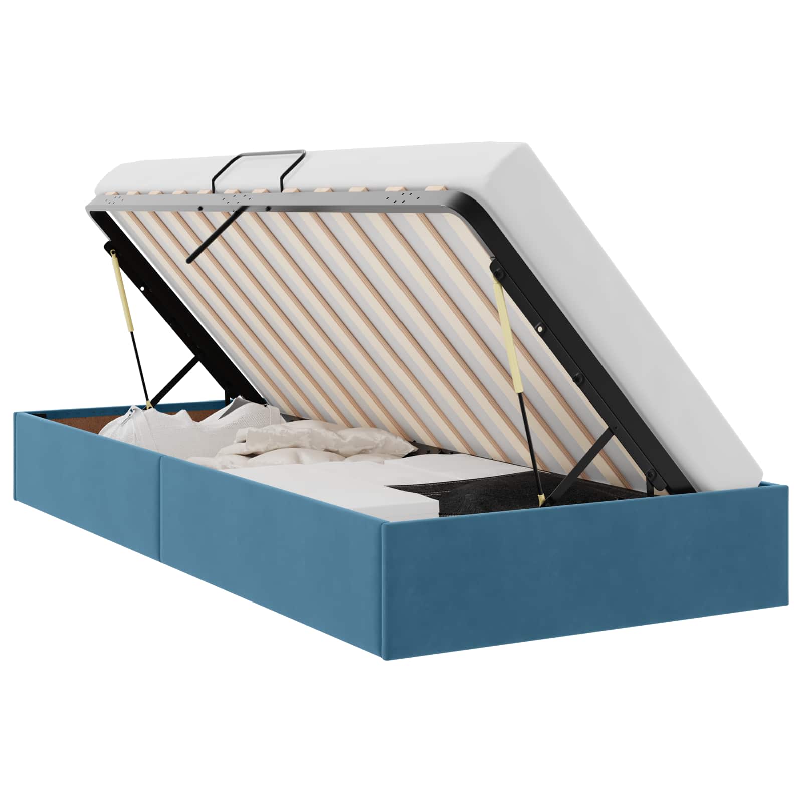 Estructura de Cama Ottoman Azul Oscuro 100 x 200 cm Terciopelo