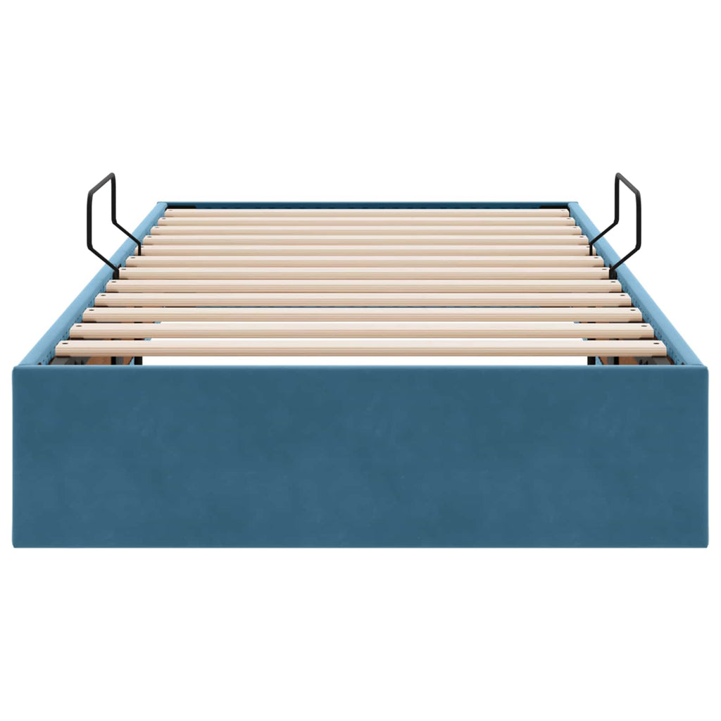 Estructura de Cama Ottoman Azul Oscuro 100 x 200 cm Terciopelo